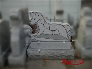 French Curve Flower Engraving Upright Headstone