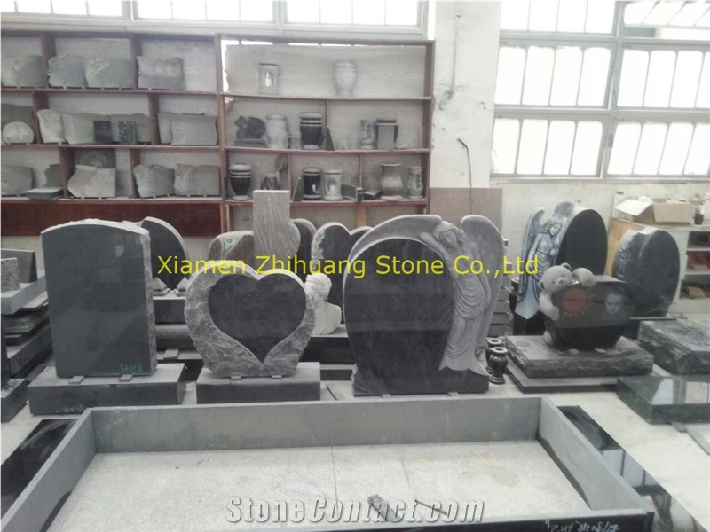 Full Classic Car Black Granite Double Monuments