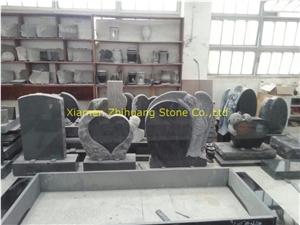 Full Classic Car Black Granite Double Monuments