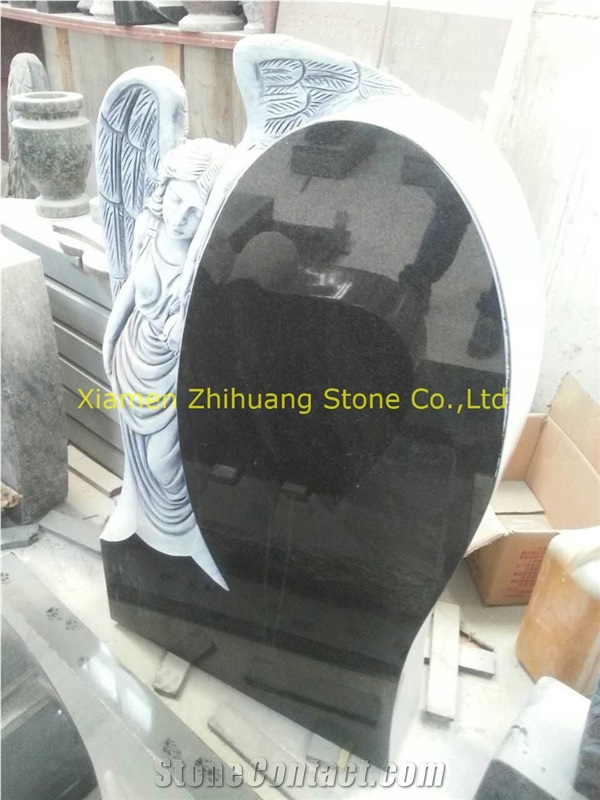 Full Classic Car Black Granite Double Monuments