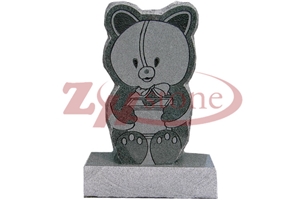 G654 Pandang Black Granite Bear Headstone