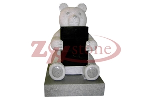 G654 Pandang Black Granite Bear Headstone