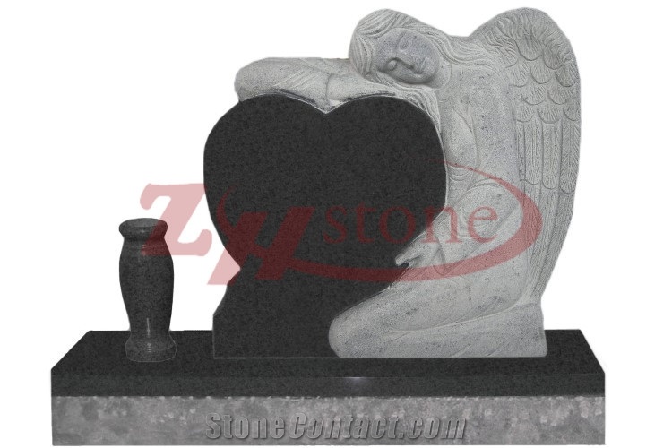 G654 Pandang Black Granite Bear Headstone