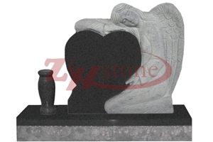 G654 Pandang Black Granite Bear Headstone