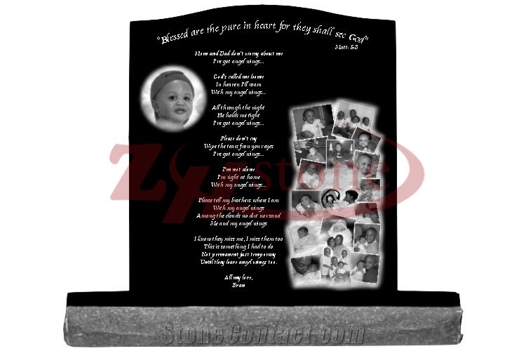 G654 Pandang Black Granite Bear Headstone