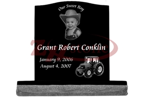 G654 Pandang Black Granite Bear Headstone