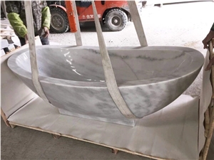Guangxi White Marble Bathtub for Bathroom