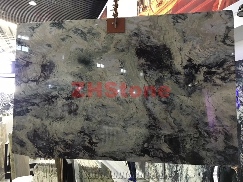 Lilac Color Confusion Dark Gray Marble Slabs