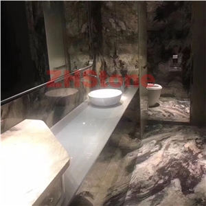 Lilac Color Confusion Dark Gray Marble Slabs
