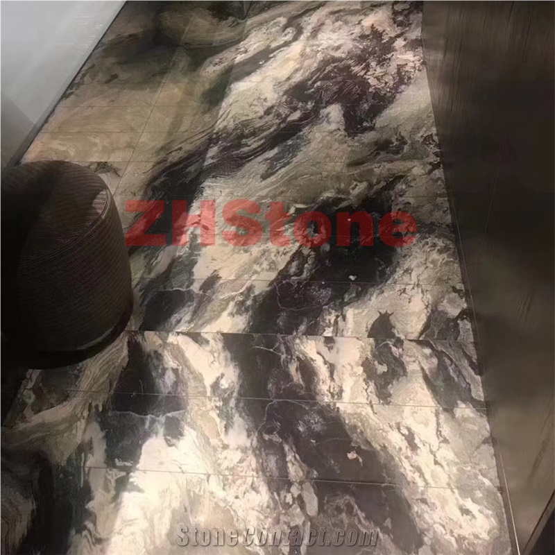 Lilac Color Confusion Dark Gray Marble Slabs