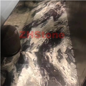 Lilac Color Confusion Dark Gray Marble Slabs