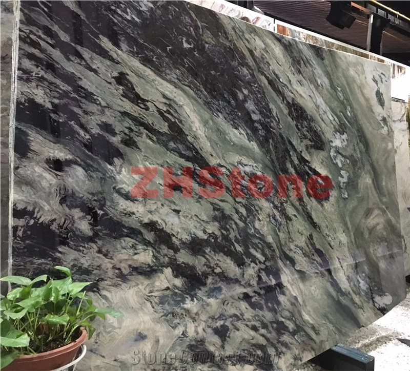 Lilac Color Confusion Dark Gray Marble Slabs