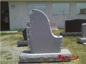 Mountain&Rose Natural Sides Grey Granite Tombstone