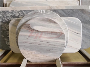 Nero Portoro Marble Round Tabletop ,Black Marble
