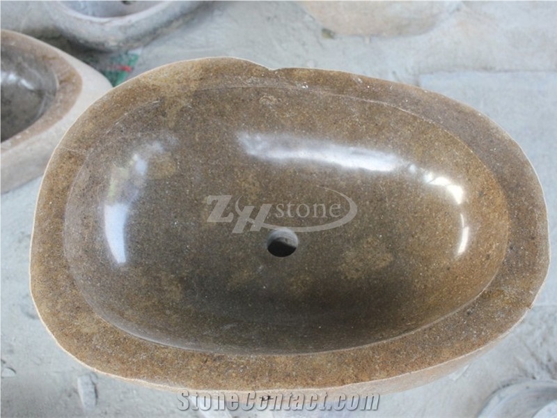 Oval Pebble Wash Basin for Bathroom