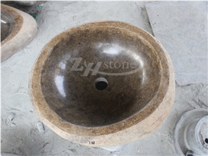 Oval Pebble Wash Basin for Bathroom