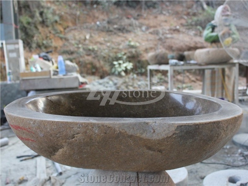 Oval Pebble Wash Basin for Bathroom