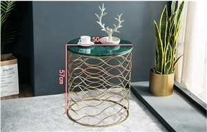 Round Big Green Flower Marble Tabletop