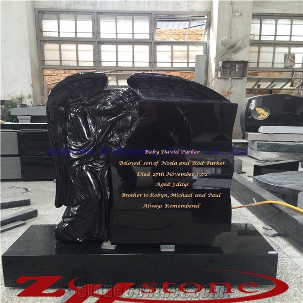 Shanxi Black Granite Double Monuments&Two Vases