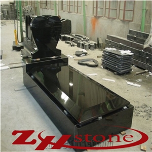 Shanxi Black Granite Double Monuments&Two Vases