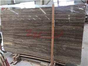 Silver Brown Travertine Slab, Wall Cladding