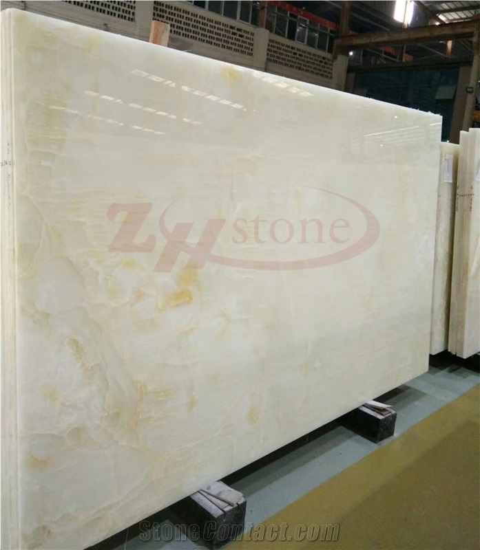 Snow White Onyx &Golden Vein High Quality Slab