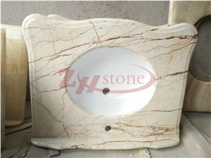 Sophia Golden Marble Bathroom Vanity Top
