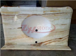 Sophia Golden Marble Bathroom Vanity Top