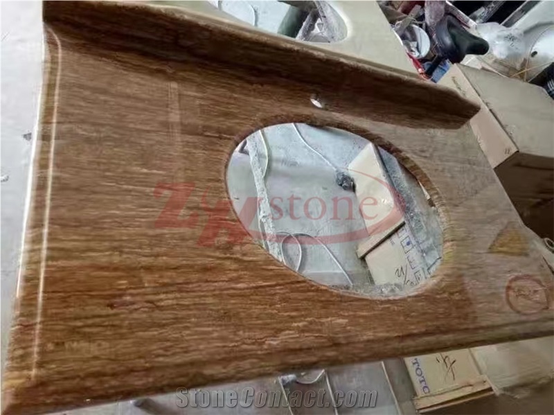Sophia Golden Marble Bathroom Vanity Top