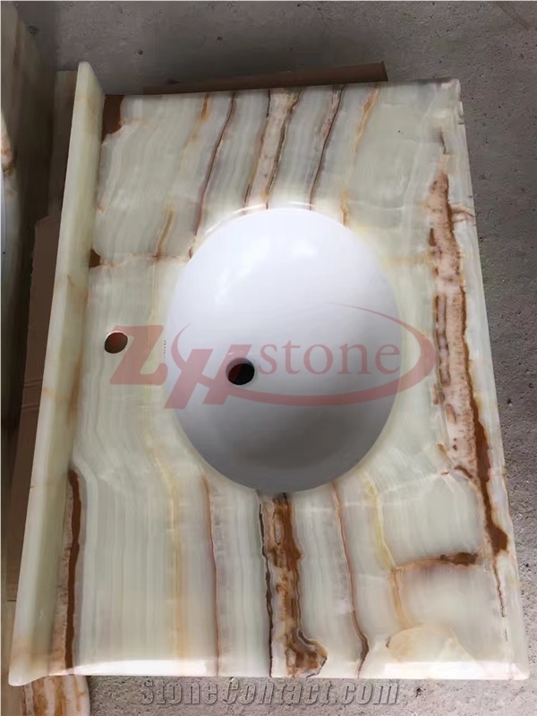 Sophia Golden Marble Bathroom Vanity Top