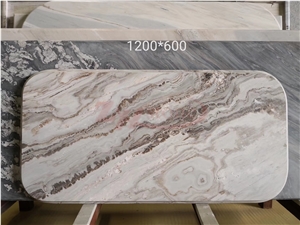 White Sand Marble Rectangle Round Corner Tabletop White Sand Marble Rectangle Round Corner Tabletop