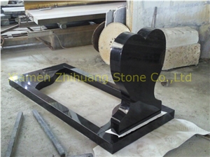 Wing Design Shanxi Black Granite Heart Monument