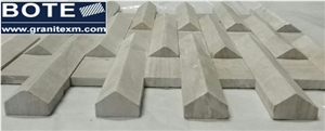 3d Marble Mosaic White Wooden Vein Wall Decoration