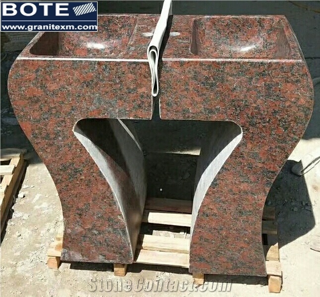 Red Granite Pedestal Basins Rectangle Sinks
