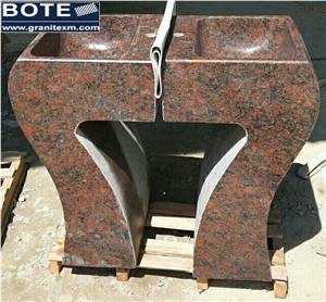 Red Granite Pedestal Basins Rectangle Sinks