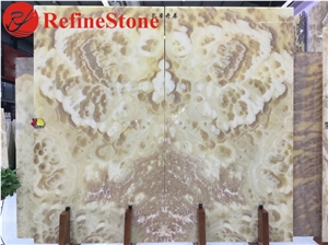 Book Matched Onyx Slabs for Background Wall Book Matched Onyx Slabs for Background Wall