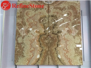 Book Matched Onyx Slabs for Background Wall