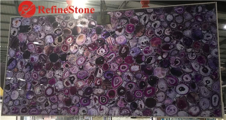 Wholesale Polished Purple Agate Semiprecious Stone Slabs