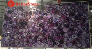 Wholesale Polished Purple Agate Semiprecious Stone Slabs