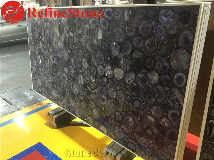 Wholesale Polished Purple Agate Semiprecious Stone Slabs