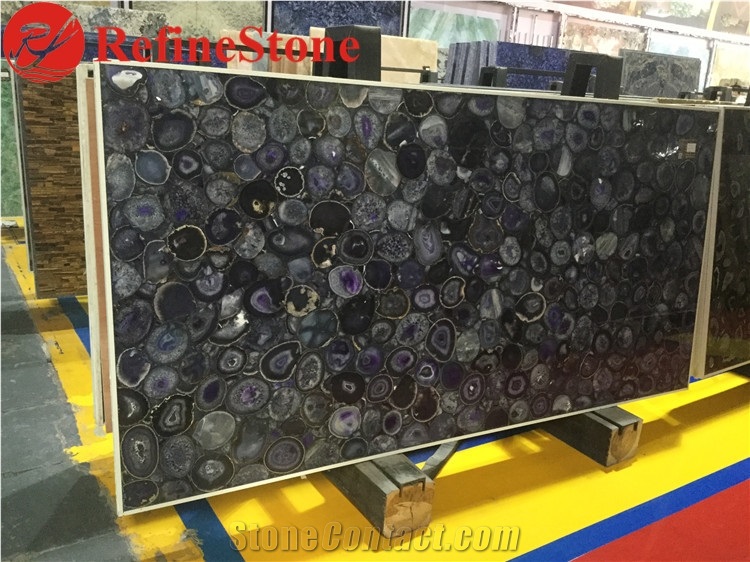 Wholesale Polished Purple Agate Semiprecious Stone Slabs