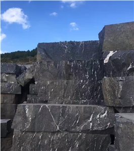 China Snow Grey Granite Block, River Black Granite