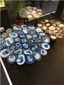 Blue Agate Backlit Decoration Table Tops