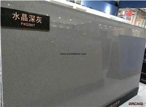 Crystal Grey Quartz Stone Slabs,Solid Surface