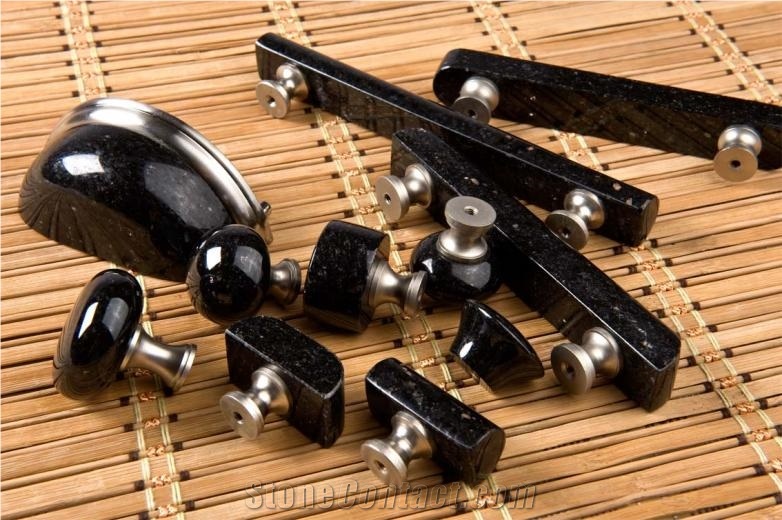 Black Galaxy Granite Knob and Pull and Handle,Furniture Handle