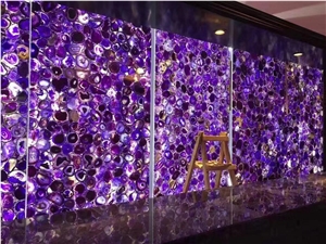 Backlit Amethyst Gemstone Purple Agate Stone Tiles