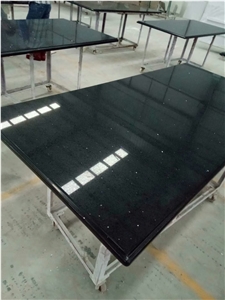 Black Engineered Quartz Stone Kitchen Countertops