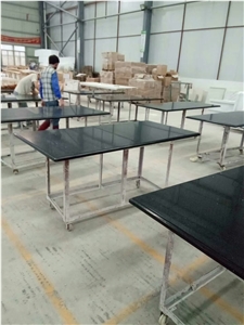 Black Engineered Quartz Stone Kitchen Countertops