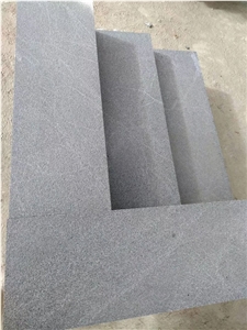 Black Granite Tread Step Rider Bush Hammered Wall