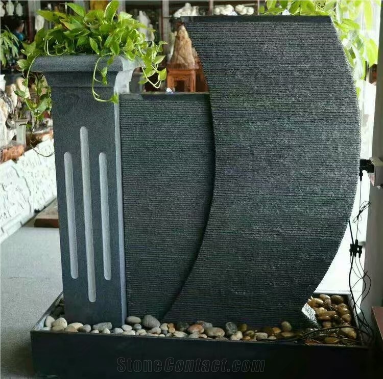 Black Slate Wall Decoration Waterfall Building